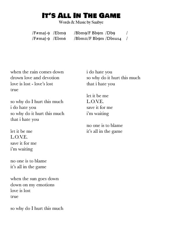 bySaabye 2025 Songbook, easy print
