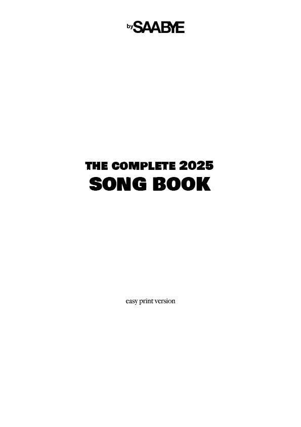 bySaabye 2025 Songbook, easy print